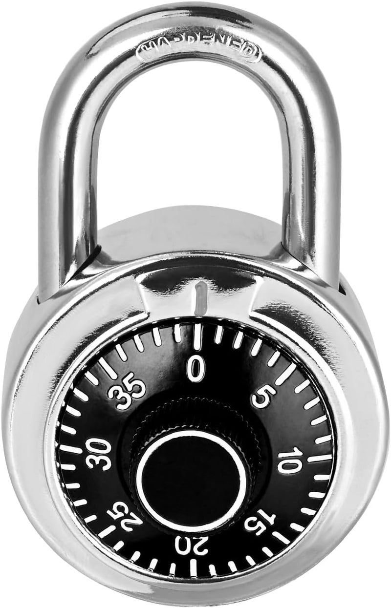 HZSY Combination Padlock 1 Pack, Fixed Dial Combination Padlock with Different Combinations, 2 in. Wide. Black Turntable, Lock for Gym & Locker, School, Toolbox, and More - Image 1